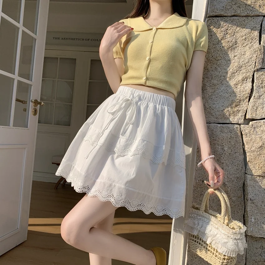 White Lace Trim Elastic Waist A-Line Skirt Spring Summer New Style High Waist Slimming Cotton Floral Print Short Skirt
White Lace Trim Elastic Waist A-Line Skirt Spring Summer New Style High Waist Slimming Cotton Floral Print Short Skirt