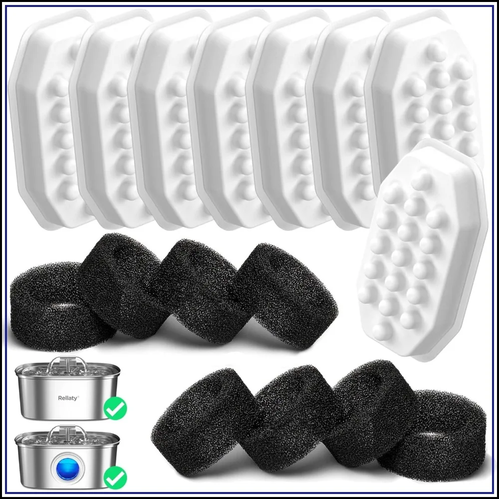 Cat Water Fountain Filters Replacement & Pre-Filter Sponges for 3.2L/108oz Automatic Pet Fountain Dog Water Fountain
Cat Water Fountain Filters Replacement & Pre-Filter Sponges for 3.2L/108oz Automatic Pet Fountain Dog Water Fountain