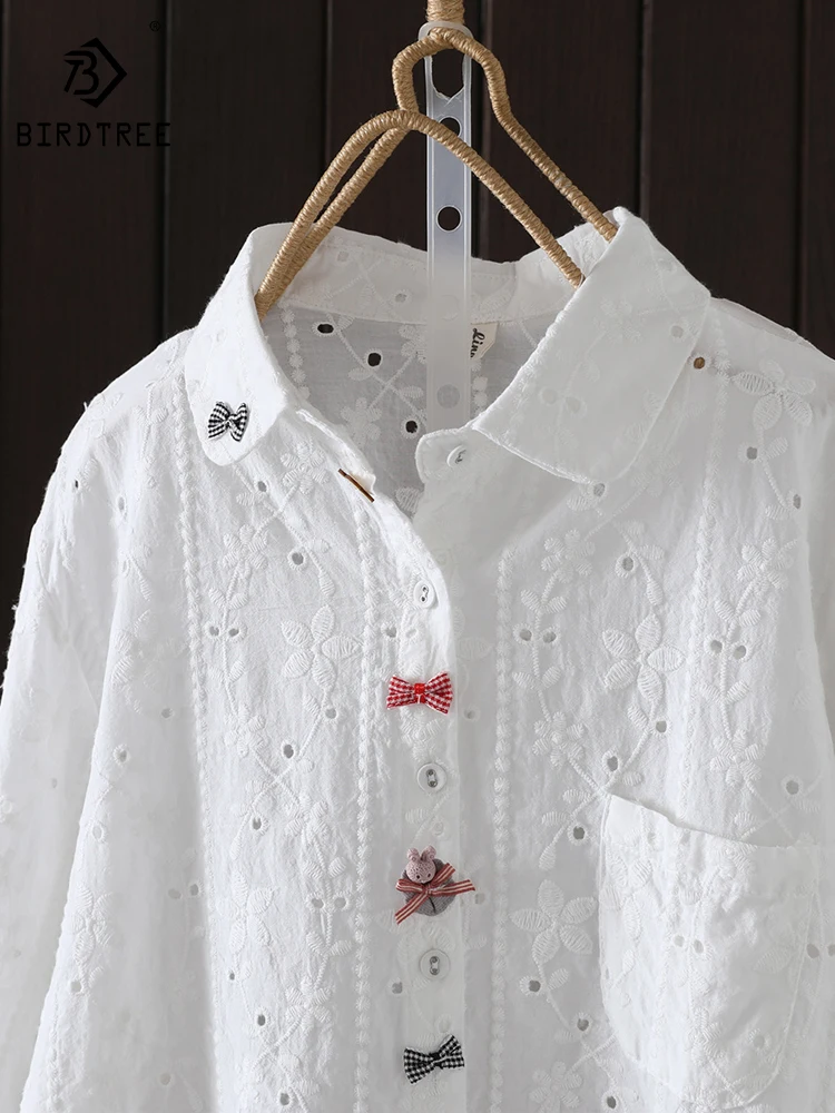 Cotton Embroidery Shirts Women Lapel Collar Bow Tops Girl Long Sleeve Loose Blouses Age ReductionYY20
Cotton Embroidery Shirts Women Lapel Collar Bow Tops Girl Long Sleeve Loose Blouses Age ReductionYY20