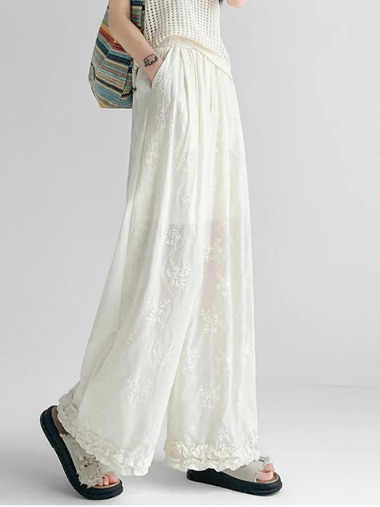 French Lace Embroidery Crochet Wide Leg Pants For Women Summer 2025 New Loose Casual Thin Style Long Pants
French Lace Embroidery Crochet Wide Leg Pants For Women Summer 2025 New Loose Casual Thin Style Long Pants