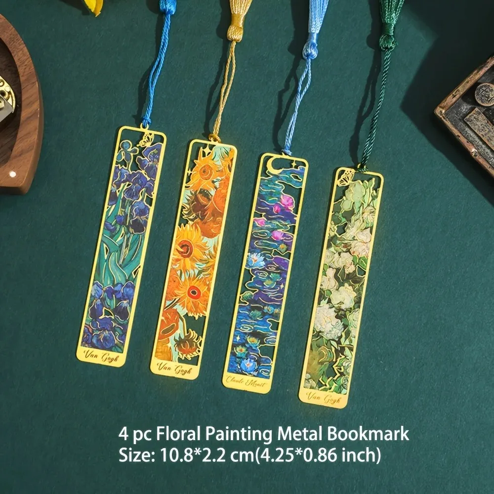 1 pc Retro Floral Painting Metal Bookmark Hollow Bronzing Bookmark With Tassel For Book Club Reader Writers Book Lovers Students
1 pc Retro Floral Painting Metal Bookmark Hollow Bronzing Bookmark With Tassel For Book Club Reader Writers Book Lovers Students