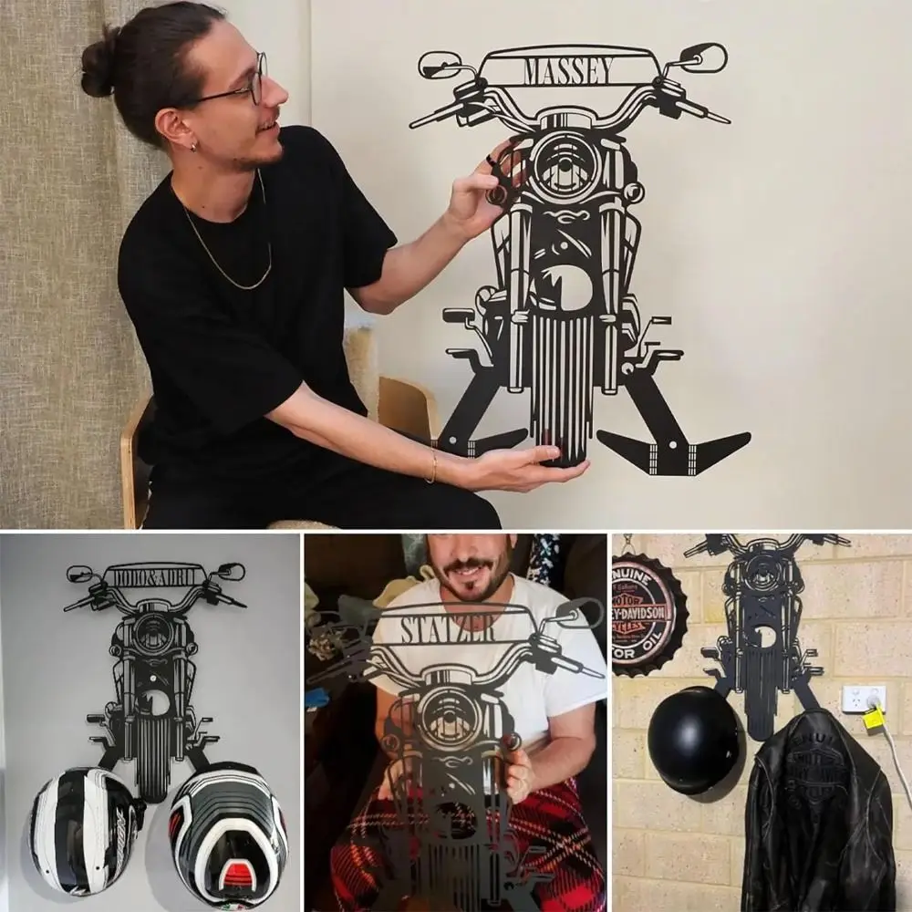 Wall Mount Motorcycle Helmet Holder Durable Metal with Double Hooks Motorcycle Sign Helmet Rack Jacket Holder Home Decoration
Wall Mount Motorcycle Helmet Holder Durable Metal with Double Hooks Motorcycle Sign Helmet Rack Jacket Holder Home Decoration