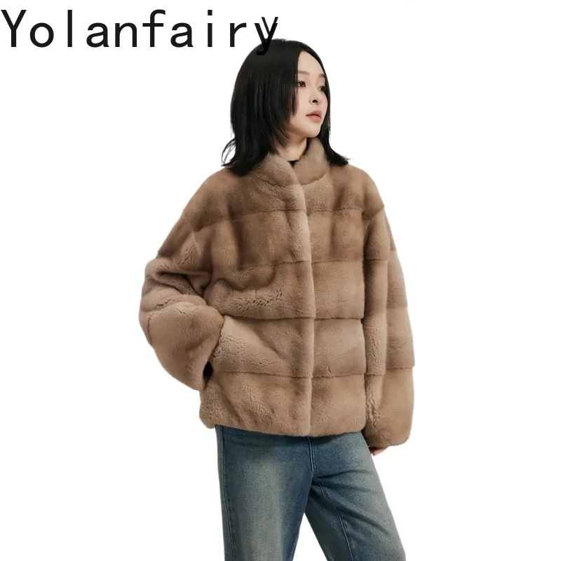 YOLANFAIRY Natural Fur Coat Woman Premium Grade Velvet Mink Jacket Stand Collar Real Whole Mink Fur Coats Winter Casaco 61 Cm
YOLANFAIRY Natural Fur Coat Woman Premium Grade Velvet Mink Jacket Stand Collar Real Whole Mink Fur Coats Winter Casaco 61 Cm