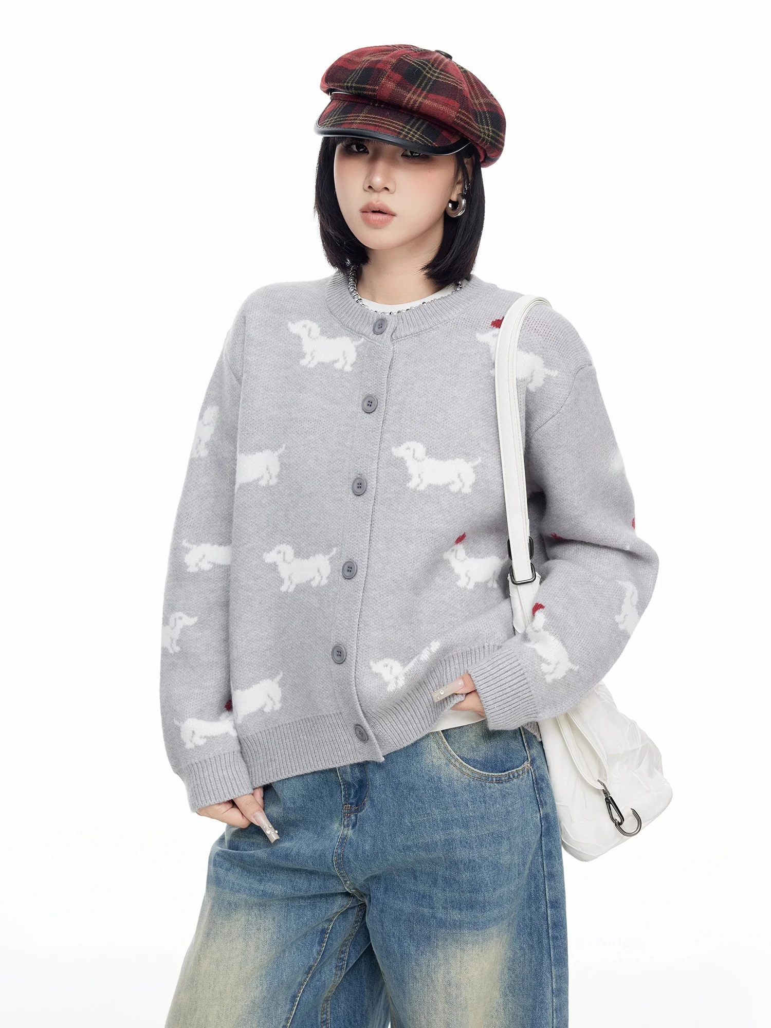 American Cartoon Dog ort Autumn Winter Knitted Sweater Women's Open Cardigan Slimming Design Street Sle Warmth Outerwear
American Cartoon Dog ort Autumn Winter Knitted Sweater Women's Open Cardigan Slimming Design Street Sle Warmth Outerwear