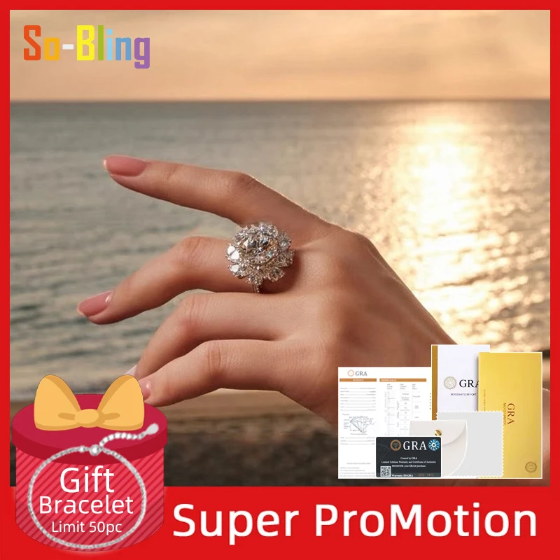 So-Bling 5ct Moissanite Rings 925 Sterling Silver Ring with Gra Certificate for Women Elegant Fine Gift Party Jewelry
So-Bling 5ct Moissanite Rings 925 Sterling Silver Ring with Gra Certificate for Women Elegant Fine Gift Party Jewelry
