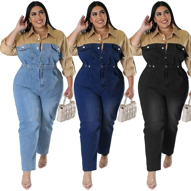 Denim Jumpsuit Women Patchwork Playsuit Jeans Pockets Single Breasted Full Sleeve Overalls 2025 Streetwear One Piece Flare Pants
Denim Jumpsuit Women Patchwork Playsuit Jeans Pockets Single Breasted Full Sleeve Overalls 2025 Streetwear One Piece Flare Pants
