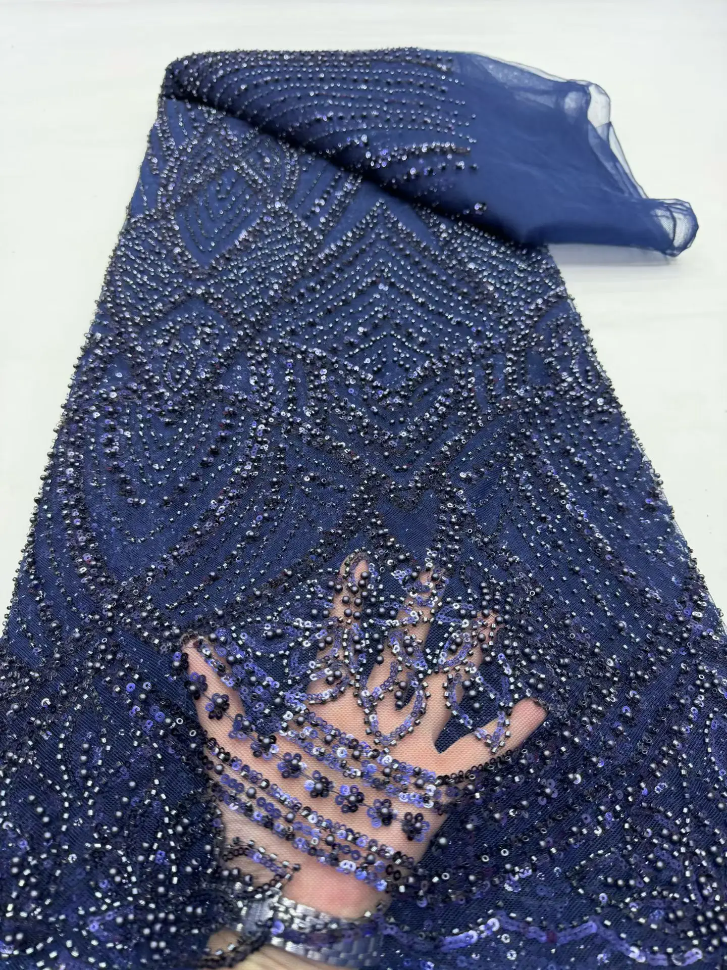 High-Quality African Nigerian Sequins Tulle Lace Fabric for Wedding / Prom Dresses Beads Embroidery Sewing Net Cloth 5Yards 2026
High-Quality African Nigerian Sequins Tulle Lace Fabric for Wedding / Prom Dresses Beads Embroidery Sewing Net Cloth 5Yards 2026