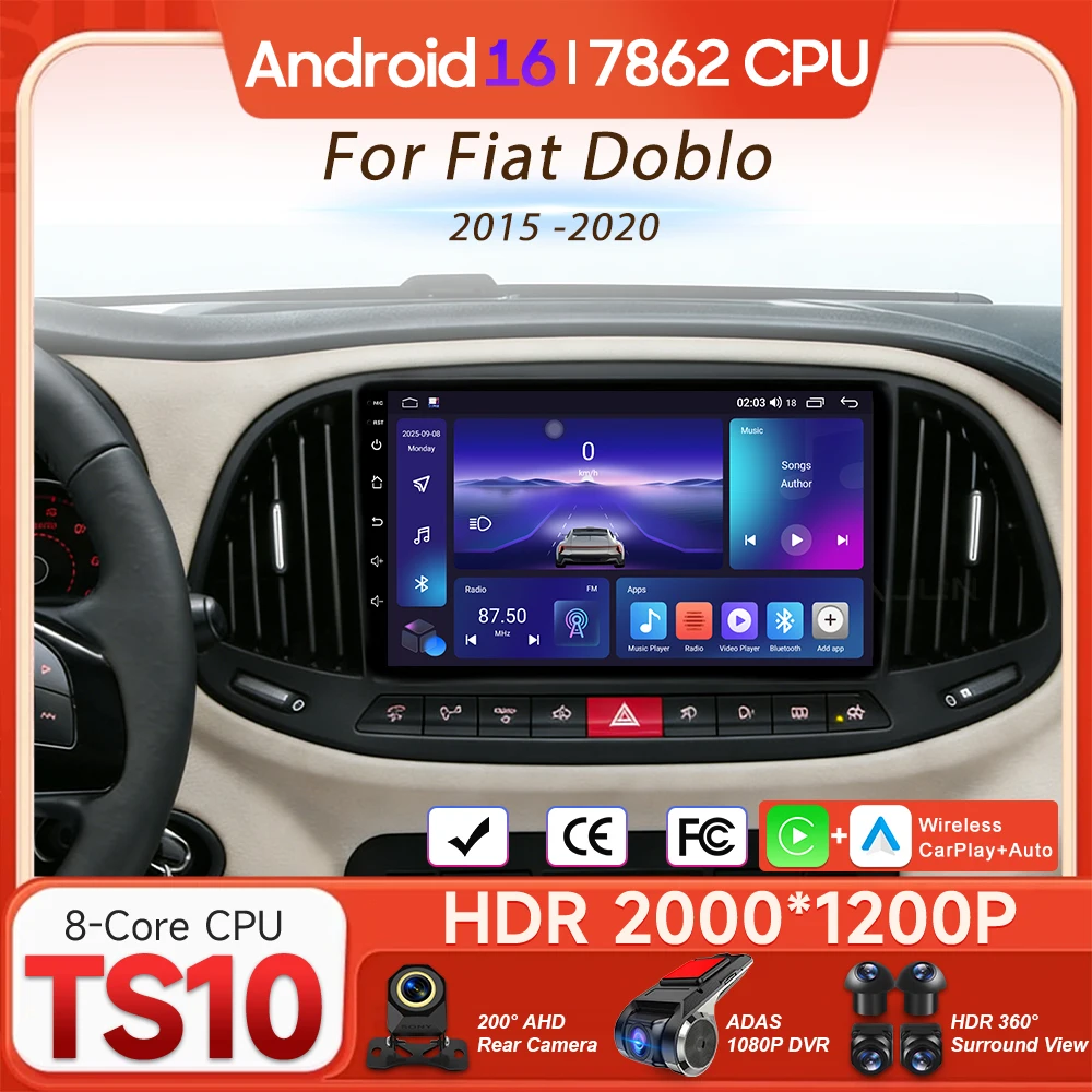 Android 16 Car Multimedia Radio Video Player For Fiat Doblo 2015 2016 2017 2018 2019 2020 Carplay Auto Wifi Navigation GPS 2din
Android 16 Car Multimedia Radio Video Player For Fiat Doblo 2015 2016 2017 2018 2019 2020 Carplay Auto Wifi Navigation GPS 2din