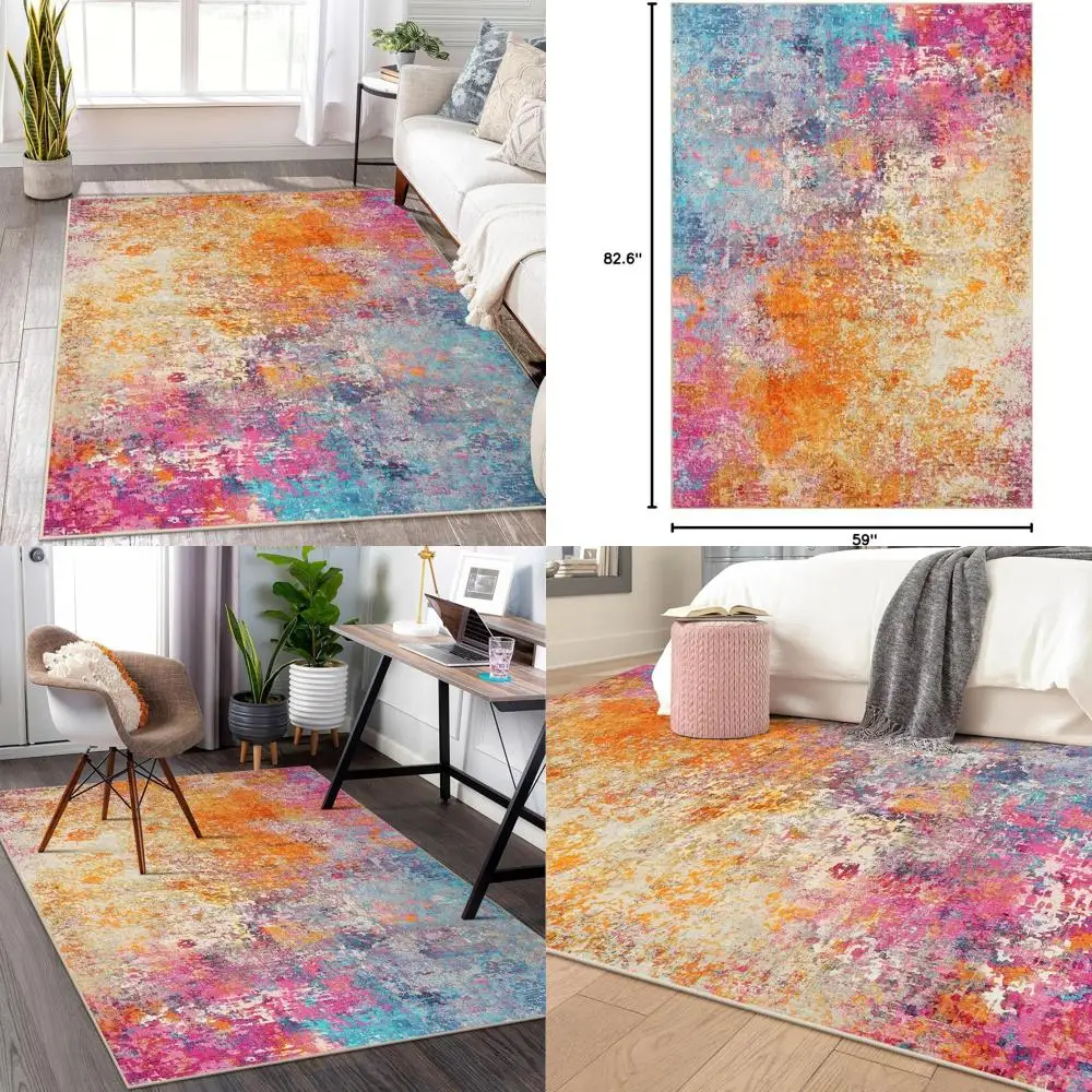 Красочные моющиеся ковры 5x7 для гостиной, спальни и офиса — с низким ворсом, нескользящие, устойчивые к пятнам, для столовой
Красочные моющиеся ковры 5x7 для гостиной, спальни и офиса — с низким ворсом, нескользящие, устойчивые к пятнам, для столовой