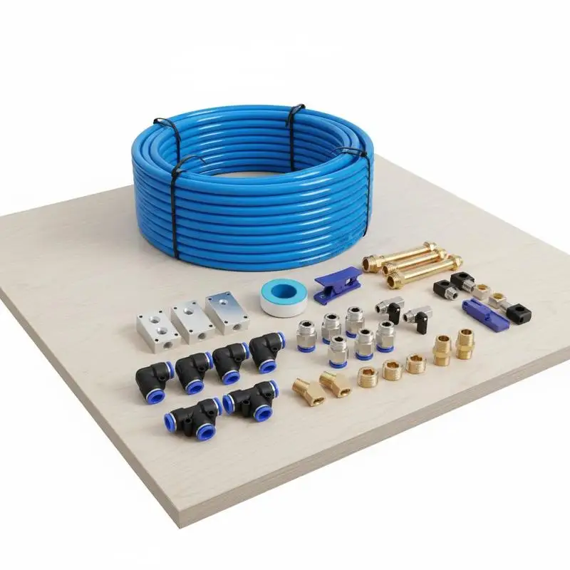 TPEE Compressed Air Tubing 1/2" OD 3/8" ID x 100FT For Workshop Garage Factory, Professional Pneumatic Distribution System Rapid Connection Fittings Blue Hose Pipeline High Pressure Performance Flexible Surface Mount Installation Kit
TPEE Compressed Air Tubing 1/2" OD 3/8" ID x 100FT For Workshop Garage Factory, Professional Pneumatic Distribution System Rapid Connection Fittings Blue Hose Pipeline High Pressure Performance Flexible Surface Mount Installation Kit