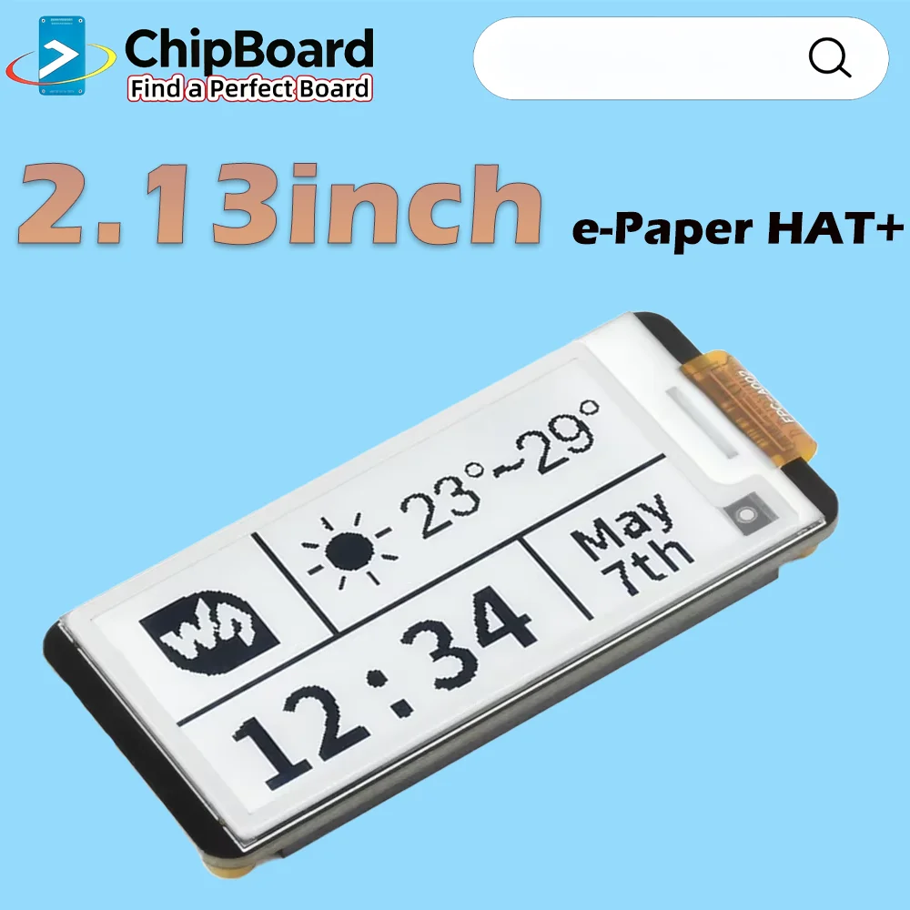Waveshare 2.13inch E-Paper HAT+ for Raspberry Pi Zero/Zero W/5/4B/3B, E-Ink Display, 250x122 , Immersion Gold Process, SPI
Waveshare 2.13inch E-Paper HAT+ for Raspberry Pi Zero/Zero W/5/4B/3B, E-Ink Display, 250x122 , Immersion Gold Process, SPI
