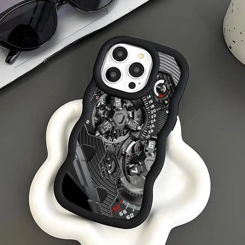 Mechanism Gear Phone Case for iPhone 17 16 15 14 13 12 11 Air Pro Max Plus Black Soft TPU Wavy Edge Cover
Mechanism Gear Phone Case for iPhone 17 16 15 14 13 12 11 Air Pro Max Plus Black Soft TPU Wavy Edge Cover