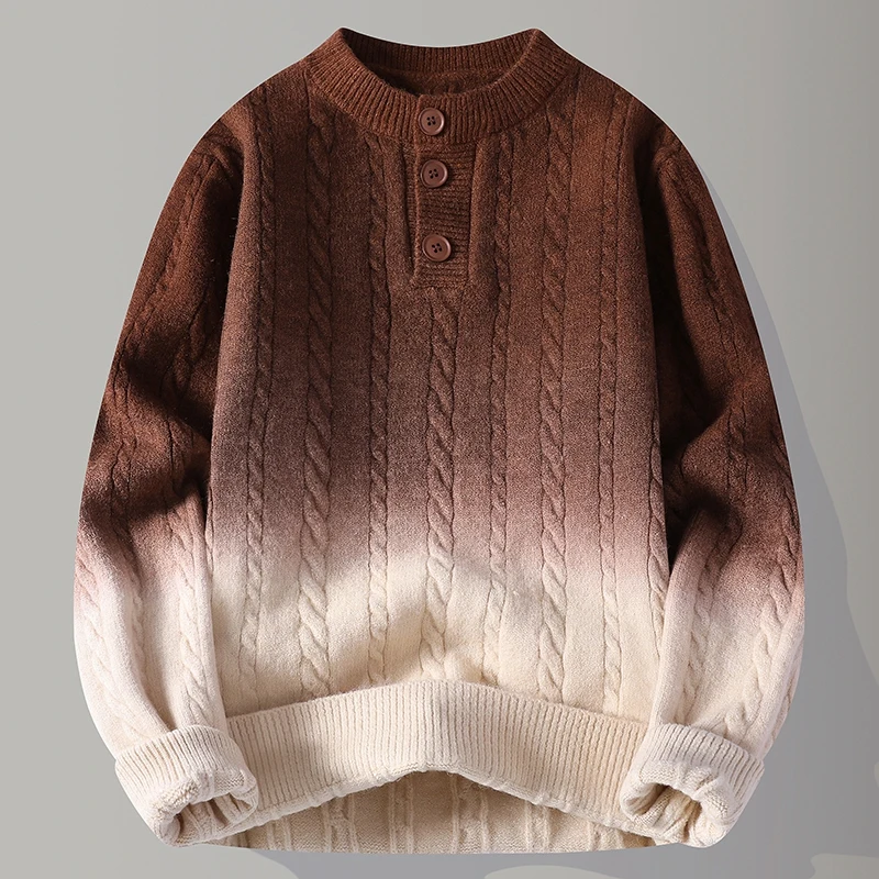 Мужской вязаный утепленный свитер свободного кроя в повседневном стиле с градиентным цветовым переходом, из полиэфирного волокна, с длинным рукавом и круглым вырезом
Мужской вязаный утепленный свитер свободного кроя в повседневном стиле с градиентным цветовым переходом, из полиэфирного волокна, с длинным рукавом и круглым вырезом