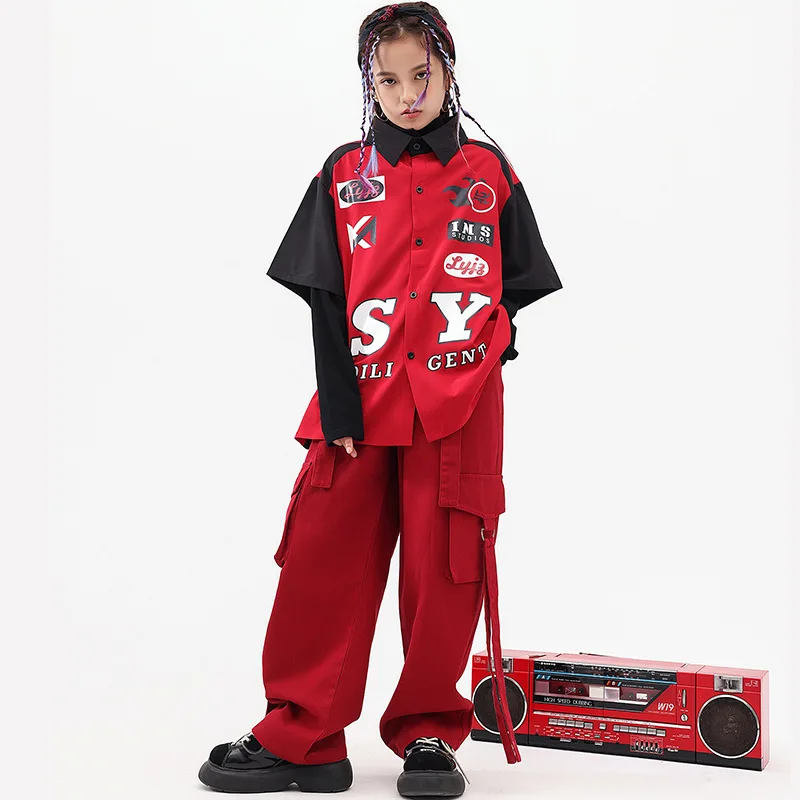 Kid Hip Hop Clothing Short Sleeve Print Shirt Top Red Casual Street Belt Cargo Pants for Girl Boy Rapper Dance Costume Clothes
Kid Hip Hop Clothing Short Sleeve Print Shirt Top Red Casual Street Belt Cargo Pants for Girl Boy Rapper Dance Costume Clothes