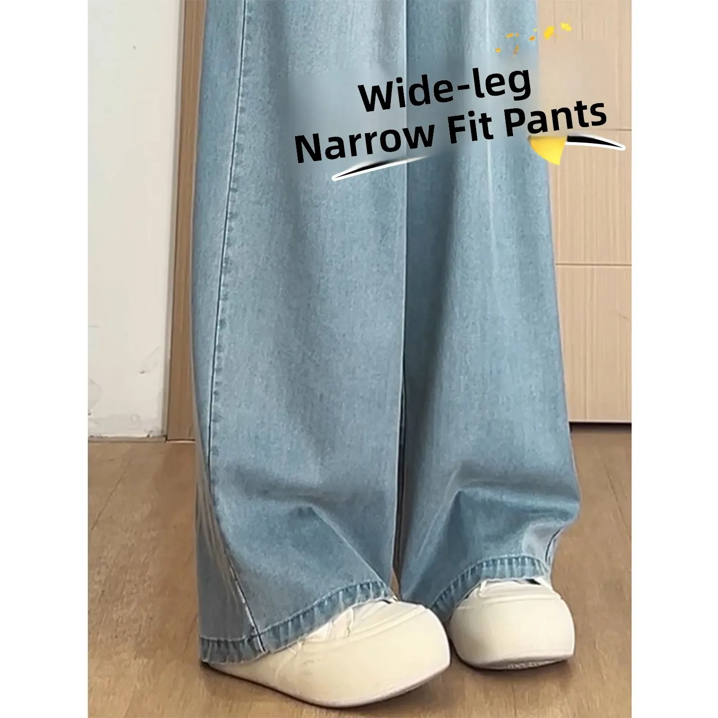 Women's Slim Straight Leg Jeans Elastic Waist Wide Leg Pants Thin Denim High Waist Trousers for plus Size Early Autumn
Women's Slim Straight Leg Jeans Elastic Waist Wide Leg Pants Thin Denim High Waist Trousers for plus Size Early Autumn