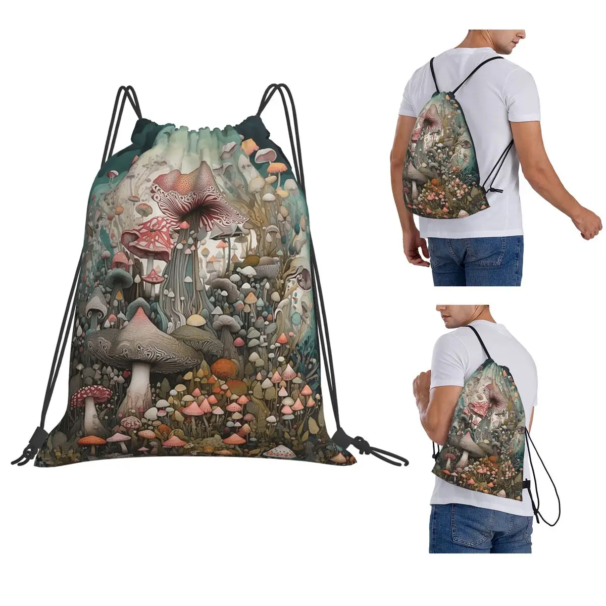 Magical Mushroom Field Backpacks Portable Drawstring Bundle Pocket Sundries Bag Book Bags for Travel School
Magical Mushroom Field Backpacks Portable Drawstring Bundle Pocket Sundries Bag Book Bags for Travel School