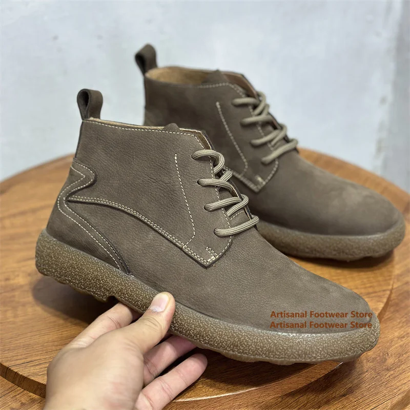Mid-Top Cowhide Men's Boots Soft Leather Soft Sole Casual Shoes Lace Up Round Toe Genuine Leather Breathable Men's Leather Shoes
Mid-Top Cowhide Men's Boots Soft Leather Soft Sole Casual Shoes Lace Up Round Toe Genuine Leather Breathable Men's Leather Shoes