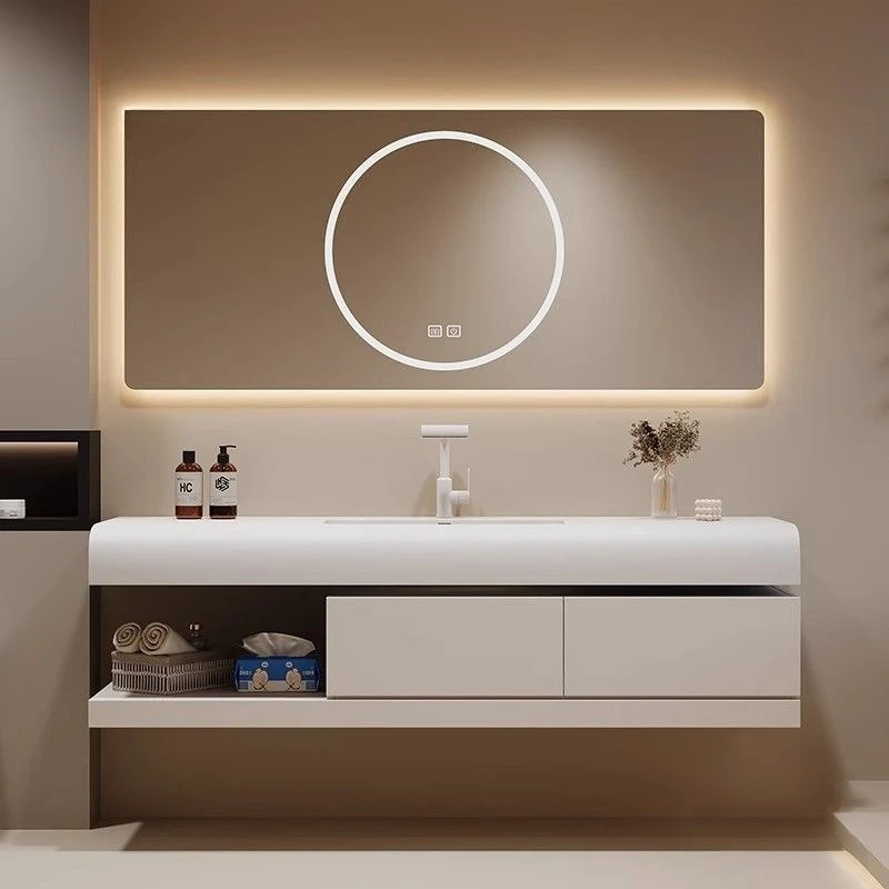 Household smart mirror bathroom washstand solid wood cabinet sink
Household smart mirror bathroom washstand solid wood cabinet sink