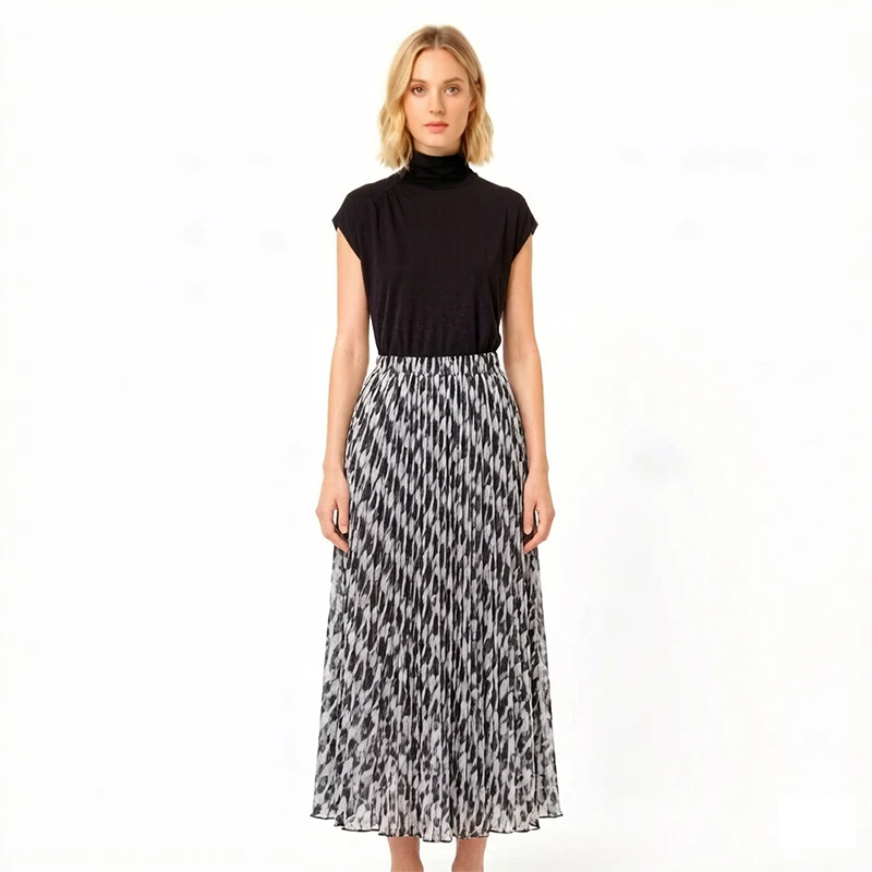 Women Skirt 100% Mulberry Silk Black Diamond Printed Long Type A-Line Skirts With Silk Lining 2026 Summer Beach Big Hem M1160
Women Skirt 100% Mulberry Silk Black Diamond Printed Long Type A-Line Skirts With Silk Lining 2026 Summer Beach Big Hem M1160