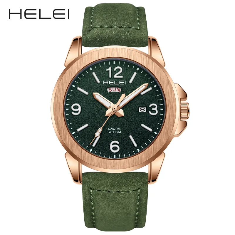 Classic Men's Khaki Field Series Quartz Watch Vintage Style Double Calendar Leather Strap Wristwatch for Men
Classic Men's Khaki Field Series Quartz Watch Vintage Style Double Calendar Leather Strap Wristwatch for Men
