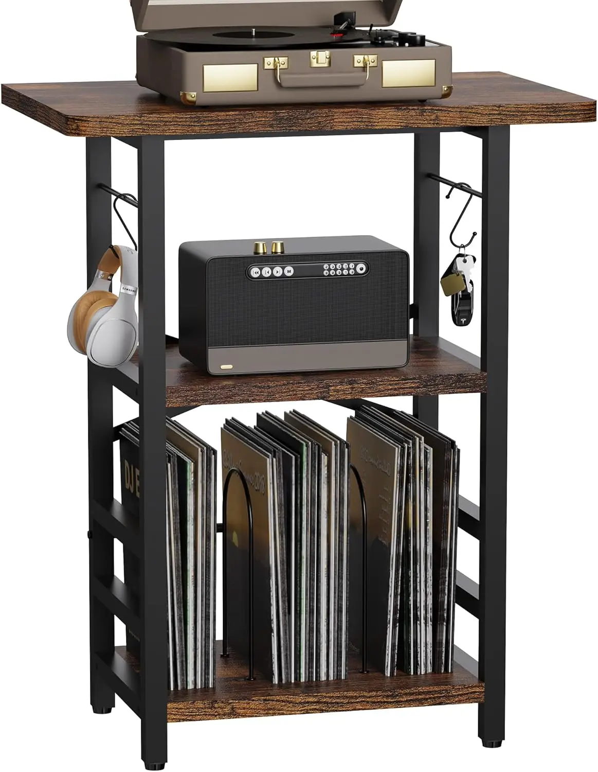 Large Record Player Stand with Extended Desktop, Vinyl Storage & Display Shelf, Rustic Brown for Music Room
Large Record Player Stand with Extended Desktop, Vinyl Storage & Display Shelf, Rustic Brown for Music Room