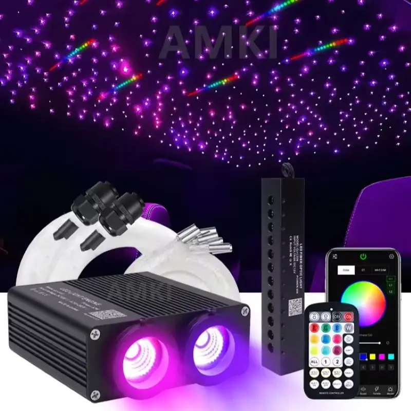 32W Dual Port RGBW Starlight Headliner Kit Meteor Ceiling Car Starry Sky Fiber Optic Light APP Music Sync Car Ambient Light
32W Dual Port RGBW Starlight Headliner Kit Meteor Ceiling Car Starry Sky Fiber Optic Light APP Music Sync Car Ambient Light