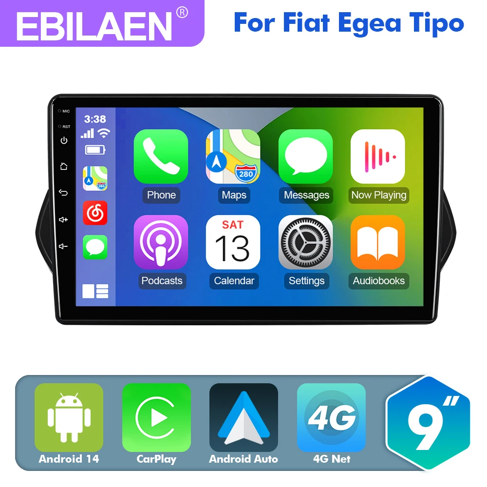 EBILAEN 9" Android14 radio for Fiat Tipo Egea Dodge Neon 2015-2018 Multimedia Player Carplay Android auto radio Stereo camera AI
EBILAEN 9" Android14 radio for Fiat Tipo Egea Dodge Neon 2015-2018 Multimedia Player Carplay Android auto radio Stereo camera AI