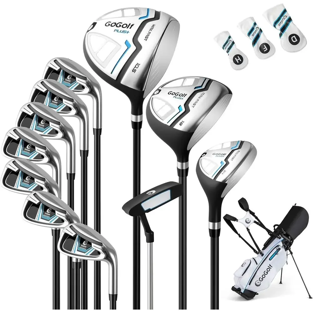 Complete Golf Club Set Right Hand, 460CC Driver, Hybrids, Irons, Putter, Bag & Rain Cover
Complete Golf Club Set Right Hand, 460CC Driver, Hybrids, Irons, Putter, Bag & Rain Cover