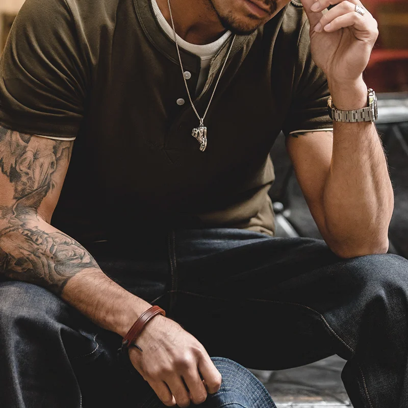 Maden Men's Vintage Heavyweight Henley Shirts Short Sleeve Casual Solid T-Shirt Basic Plain 100% Cotton Tee Shirts Summer Tops
Maden Men's Vintage Heavyweight Henley Shirts Short Sleeve Casual Solid T-Shirt Basic Plain 100% Cotton Tee Shirts Summer Tops