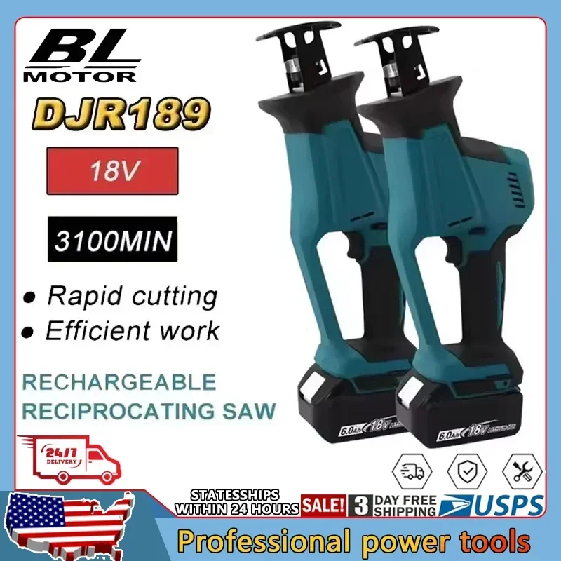 Fit Makita DJR189 18V Cordless Electric Reciprocating Saw Brushless Rechargeable Wood Metal Cutting Saw Portable Saw Power Tool
Fit Makita DJR189 18V Cordless Electric Reciprocating Saw Brushless Rechargeable Wood Metal Cutting Saw Portable Saw Power Tool