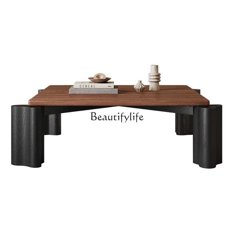 Walnut solid wood coffee table light luxury high-end ash wood square designer tea table
Walnut solid wood coffee table light luxury high-end ash wood square designer tea table