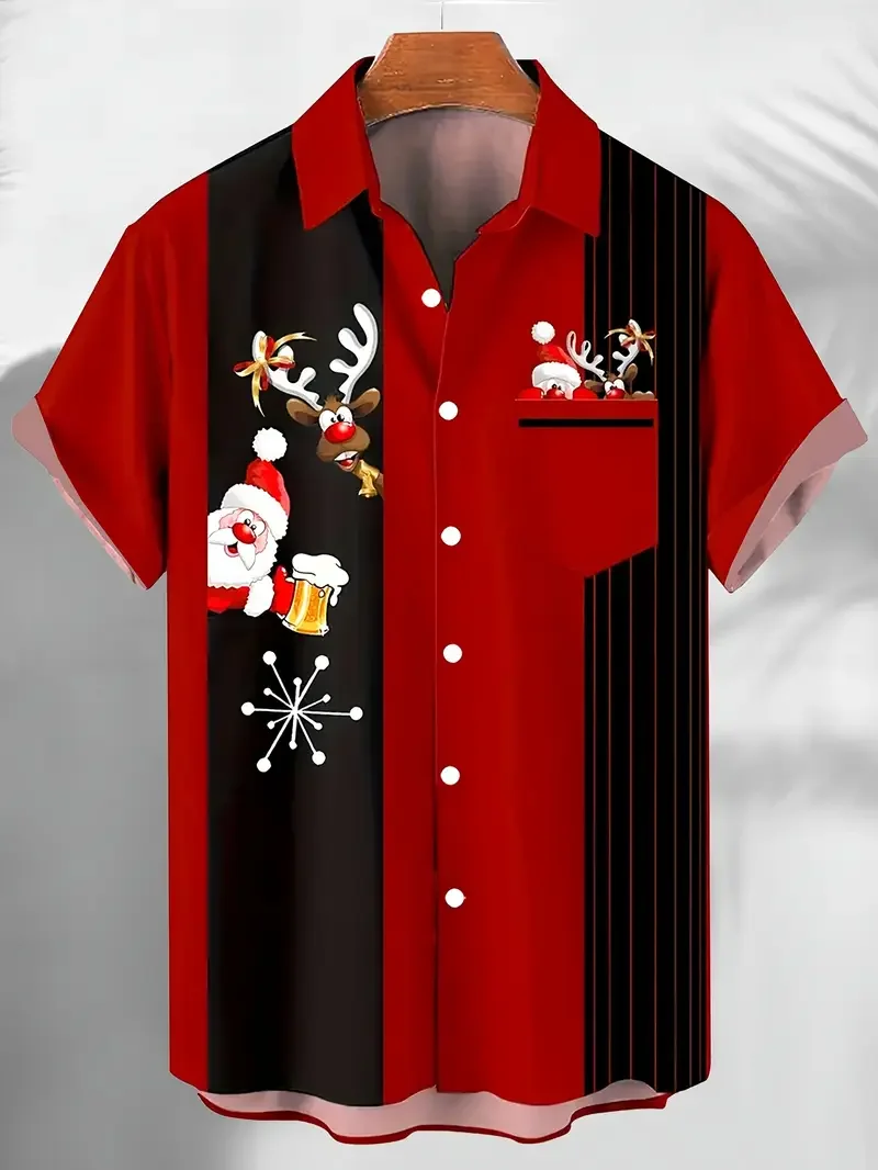 Рождественская гавайская рубашка с рисунком оленей и лося, рубашка с 3d принтом для мужчин и женщин, модные повседневные рубашки с короткими рукавами на пуговицах, рождественская блузка
Рождественская гавайская рубашка с рисунком оленей и лося, рубашка с 3d принтом для мужчин и женщин, модные повседневные рубашки с короткими рукавами на пуговицах, рождественская блузка