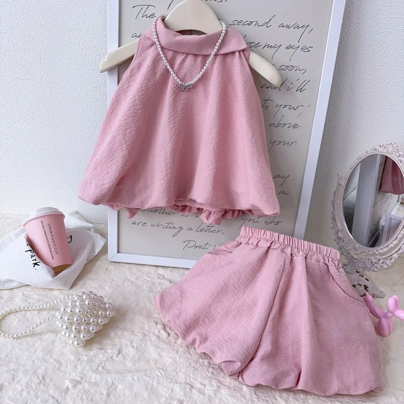 Girls Suit2025Summer New Sleeveless Tank Top Shirt+Floral Shorts Little Girl Princess Two-Piece Set
Girls Suit2025Summer New Sleeveless Tank Top Shirt+Floral Shorts Little Girl Princess Two-Piece Set