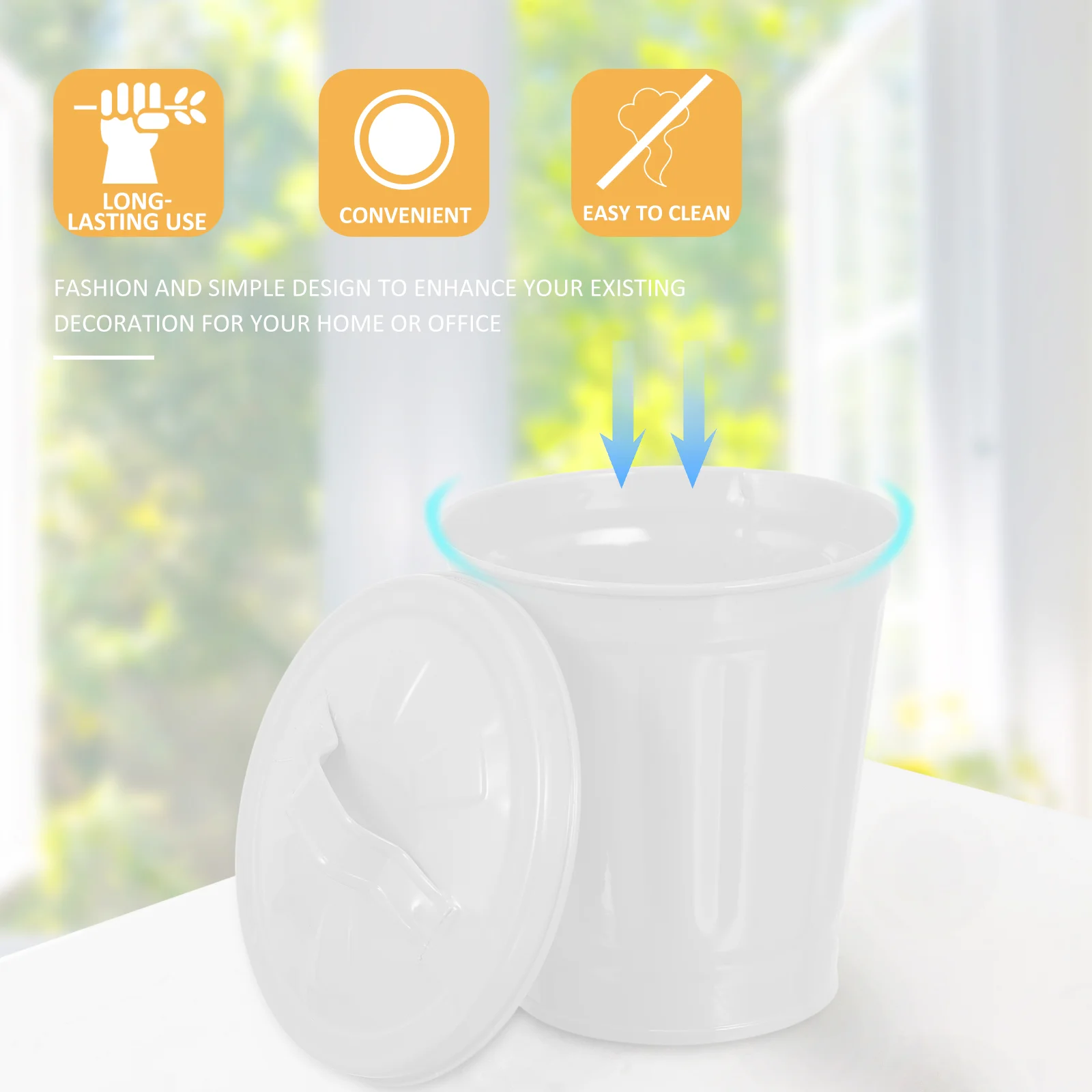 Garbage Can Bin Waste with Lid Adorable Flower Pot Desktop Trash Container Lovely Recycling for Car
Garbage Can Bin Waste with Lid Adorable Flower Pot Desktop Trash Container Lovely Recycling for Car