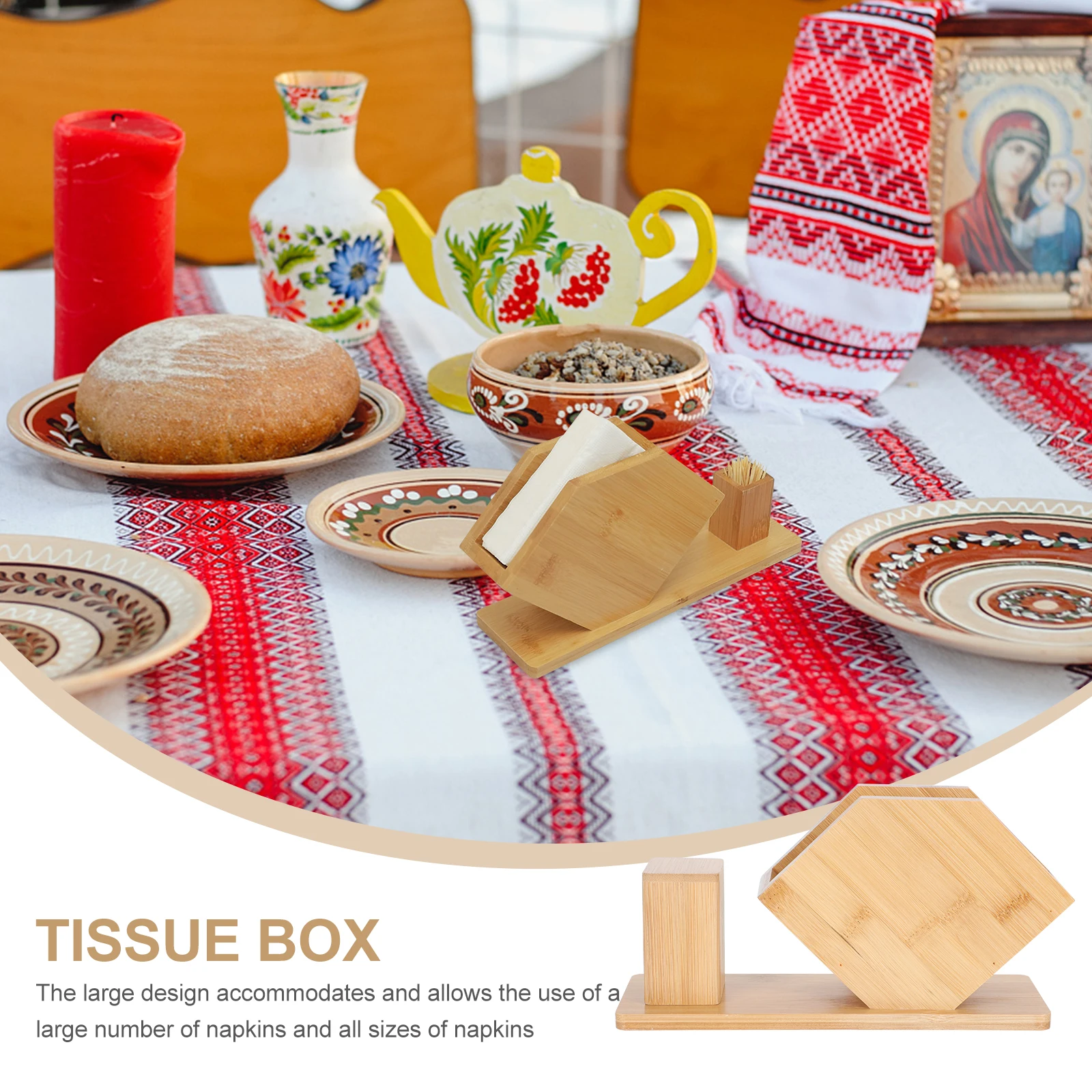 1pc Bamboo Napkin Holder Tissue Storage Box Desktop Rack Hotel Restaurant Supplies Decorative Paper Container Coffee Shop
1pc Bamboo Napkin Holder Tissue Storage Box Desktop Rack Hotel Restaurant Supplies Decorative Paper Container Coffee Shop