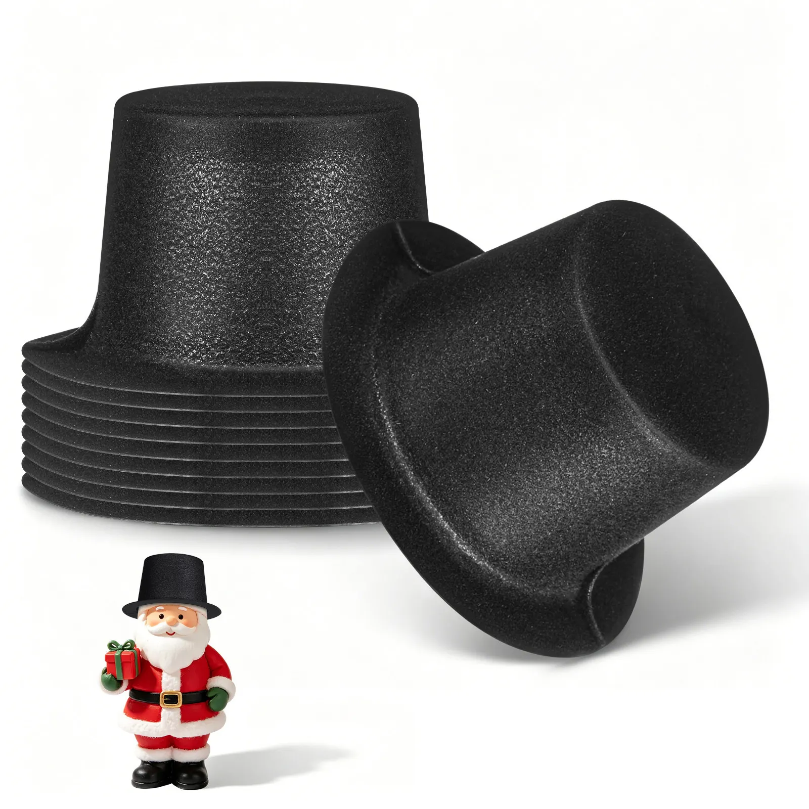 10Pcs Mini Black Plastic Top Hats Christmas DIY Snowman Miniature Hats Holiday Party Craft Supplies Decorations
10Pcs Mini Black Plastic Top Hats Christmas DIY Snowman Miniature Hats Holiday Party Craft Supplies Decorations