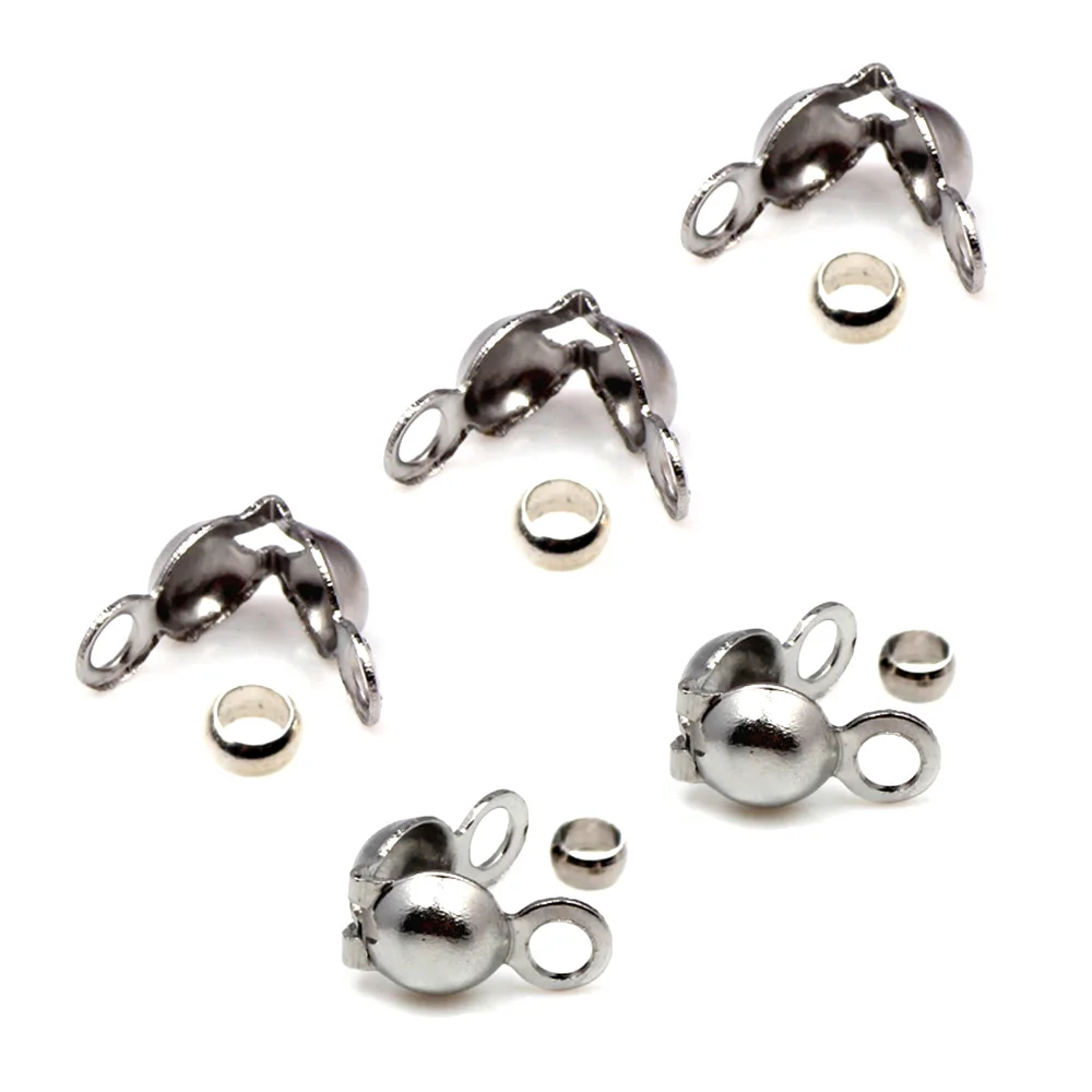 30pcs Stainless Steel Crimp Bead Tips Knot Covers Clamshell Fold-Over Tips With 30pcs End Caps DIY Jewelry Making Accessories
30pcs Stainless Steel Crimp Bead Tips Knot Covers Clamshell Fold-Over Tips With 30pcs End Caps DIY Jewelry Making Accessories