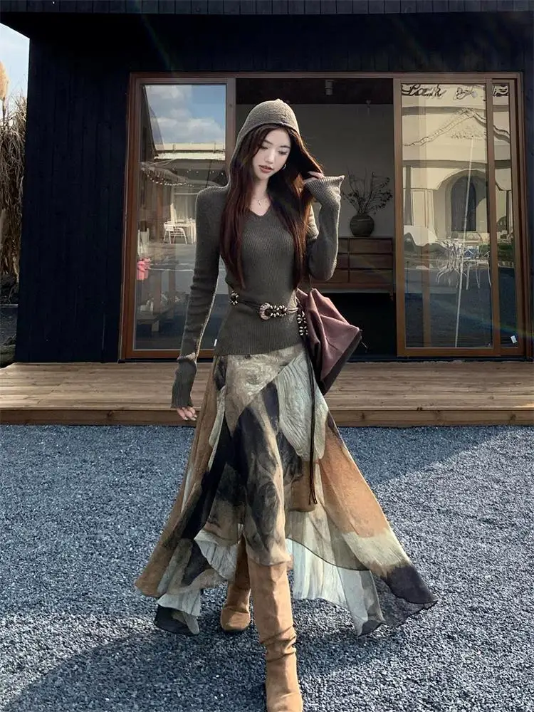 Korean Sle Asymmetric f Skirt Set Women Early Autumn Outing Aosphere Sensation Clothing Holiday Sle High Waist Elast...
Korean Sle Asymmetric f Skirt Set Women Early Autumn Outing Aosphere Sensation Clothing Holiday Sle High Waist Elast...