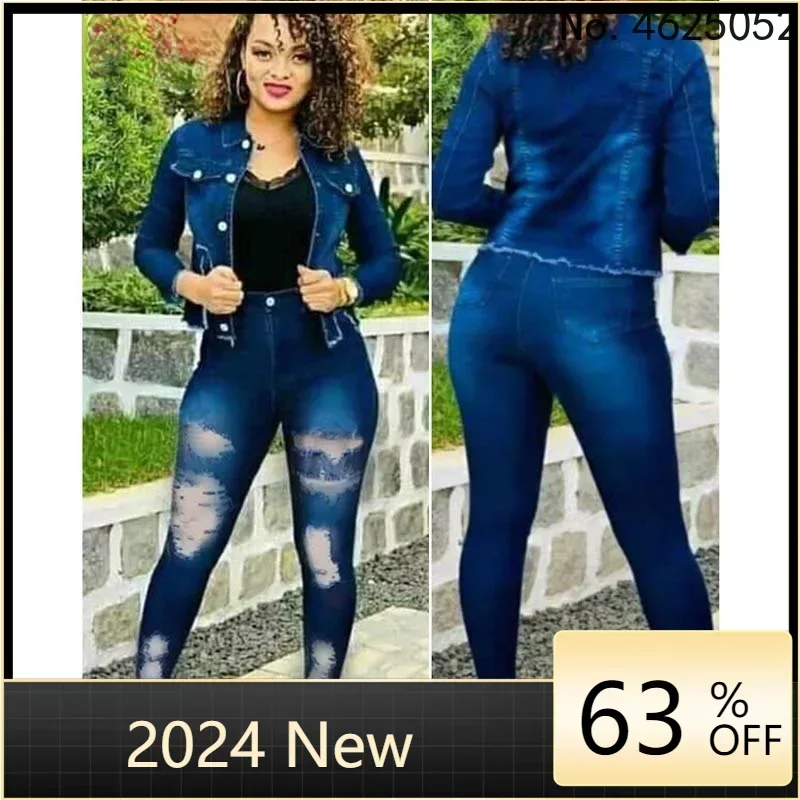Casual Jeans Two Piece Set Women Denim Pant Suits Bodycon Tracksuit Turn Down Collar Long Sleeve Top Sets Vestidos 2024 Autumn
Casual Jeans Two Piece Set Women Denim Pant Suits Bodycon Tracksuit Turn Down Collar Long Sleeve Top Sets Vestidos 2024 Autumn