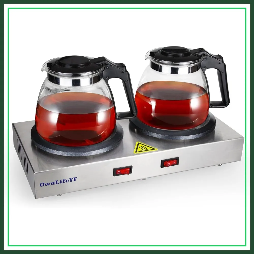 Commercial 2-Burner Coffee Carafe Warmer, Stainless Steel Decanter Warmer Plate for Cafe, Break Room, Buffet, 110V US Plug
Commercial 2-Burner Coffee Carafe Warmer, Stainless Steel Decanter Warmer Plate for Cafe, Break Room, Buffet, 110V US Plug