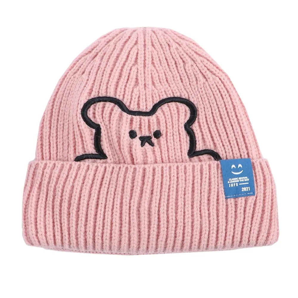 Cute Warm Winter Autumn Embroidered Bear Skullies Knitted Hat Wool Hat Korean Style Caps Women Beanies
Cute Warm Winter Autumn Embroidered Bear Skullies Knitted Hat Wool Hat Korean Style Caps Women Beanies