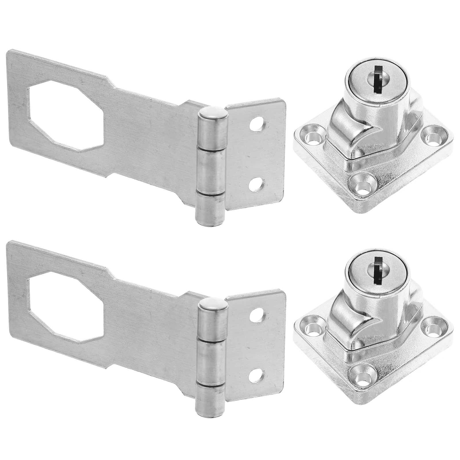 2 Sets Stainless Steel Keyed Hasp Durable Security Latch Foldable Door Lock For Industrial Barn Doors Toolboxes Warehouses Heavy 
2 Sets Stainless Steel Keyed Hasp Durable Security Latch Foldable Door Lock For Industrial Barn Doors Toolboxes Warehouses Heavy