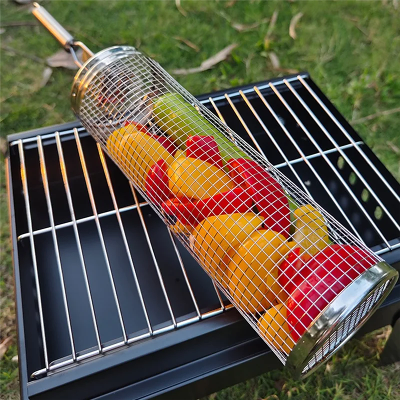 Barbecue Cage With Handle Barbecue,Stainless Steel Rolling Grill Barrel Barbecue Net Smoked Barbecue Round Grill Basket-ABLI
Barbecue Cage With Handle Barbecue,Stainless Steel Rolling Grill Barrel Barbecue Net Smoked Barbecue Round Grill Basket-ABLI
