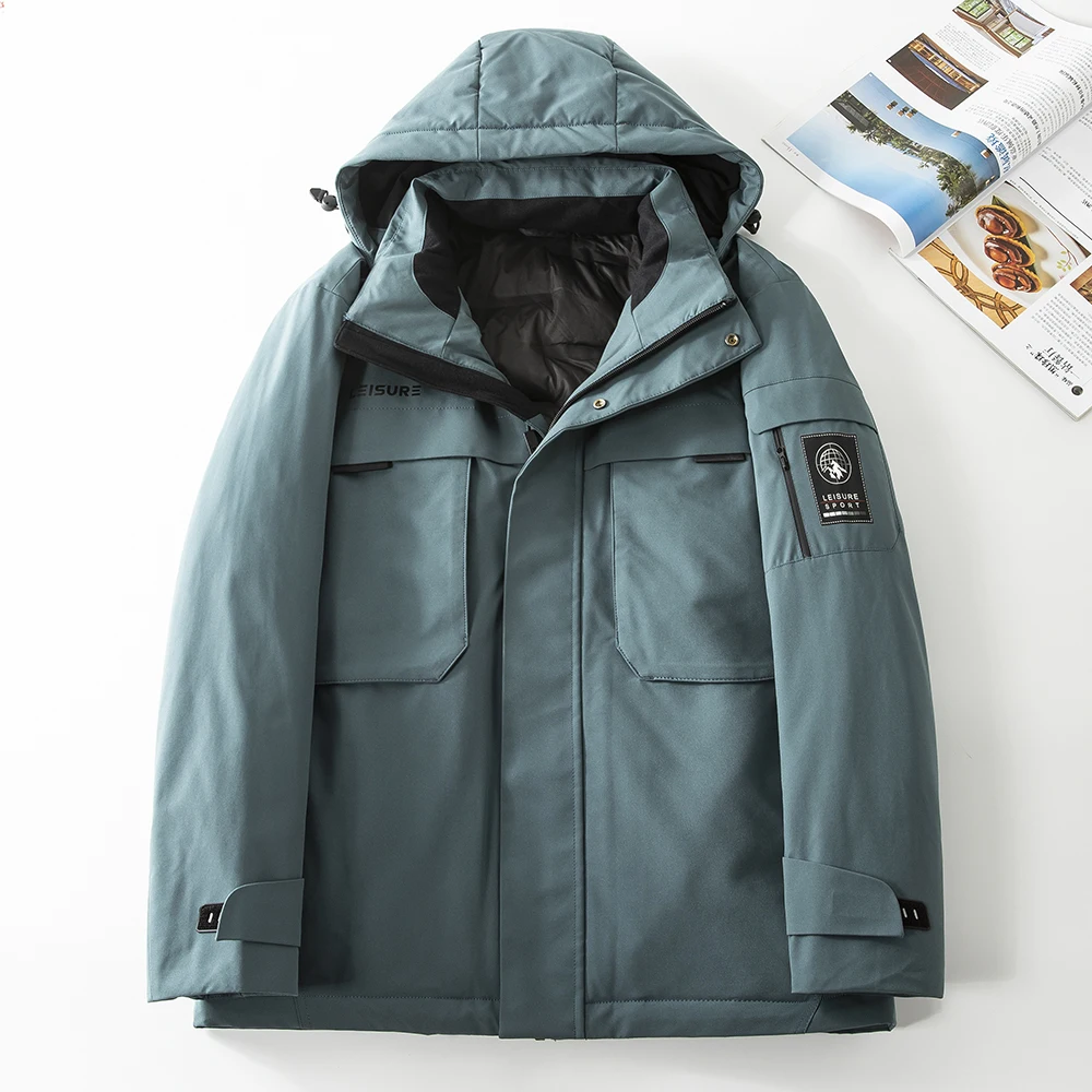 Мужской зимний пуховик с капюшоном и длинным рукавом, теплая Повседневная Верхняя одежда, пуховик на белом утином пуху, модель H466, 2023 
Мужской зимний пуховик с капюшоном и длинным рукавом, теплая Повседневная Верхняя одежда, пуховик на белом утином пуху, модель H466, 2023