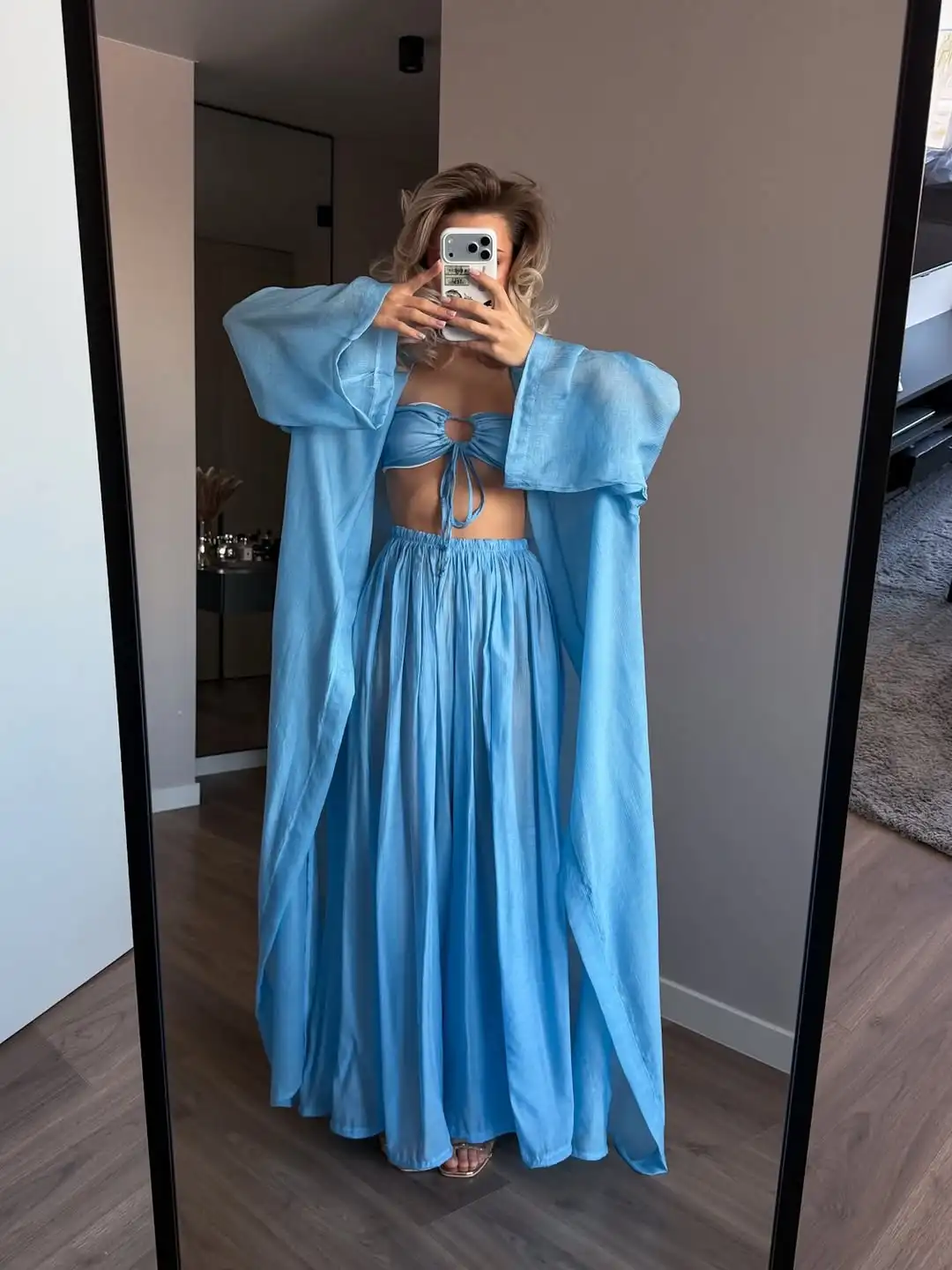Boho 3 Piece Set Women Blue Linen Cardigan Women Sexy Halter Crop Top Loose Pants Fashion Femlae Summer Beach Vacation Outfits
Boho 3 Piece Set Women Blue Linen Cardigan Women Sexy Halter Crop Top Loose Pants Fashion Femlae Summer Beach Vacation Outfits