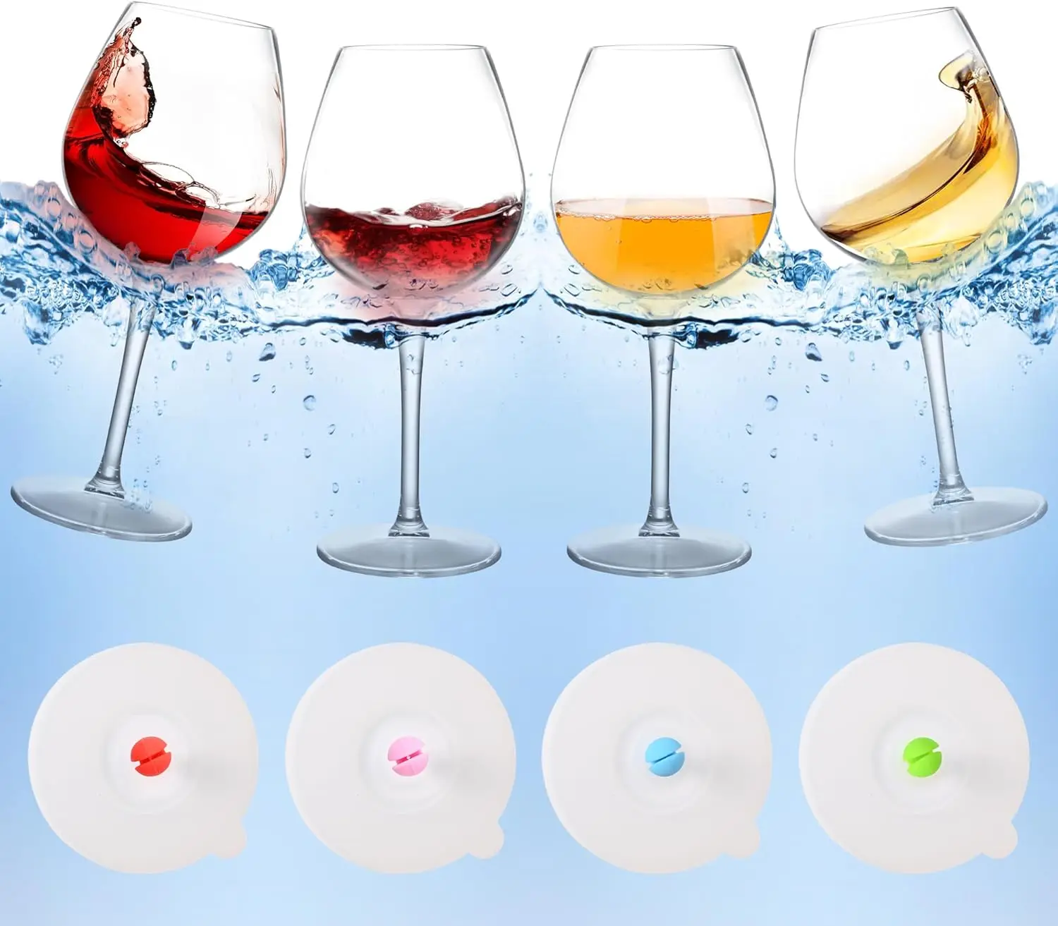 Floating Wine Glasses with Lids, Shatterproof Tritan, 17oz, 4-Pack for Pool, Summer Party, Camping
Floating Wine Glasses with Lids, Shatterproof Tritan, 17oz, 4-Pack for Pool, Summer Party, Camping