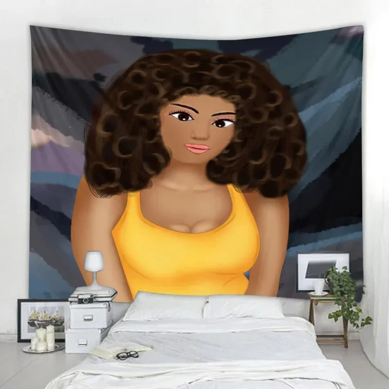 Retro Character Illustration Tapestry African Women Art Tapestry Hippie Art Fashion Shy Bedroom Decoration Tapiz Home Decor
Retro Character Illustration Tapestry African Women Art Tapestry Hippie Art Fashion Shy Bedroom Decoration Tapiz Home Decor