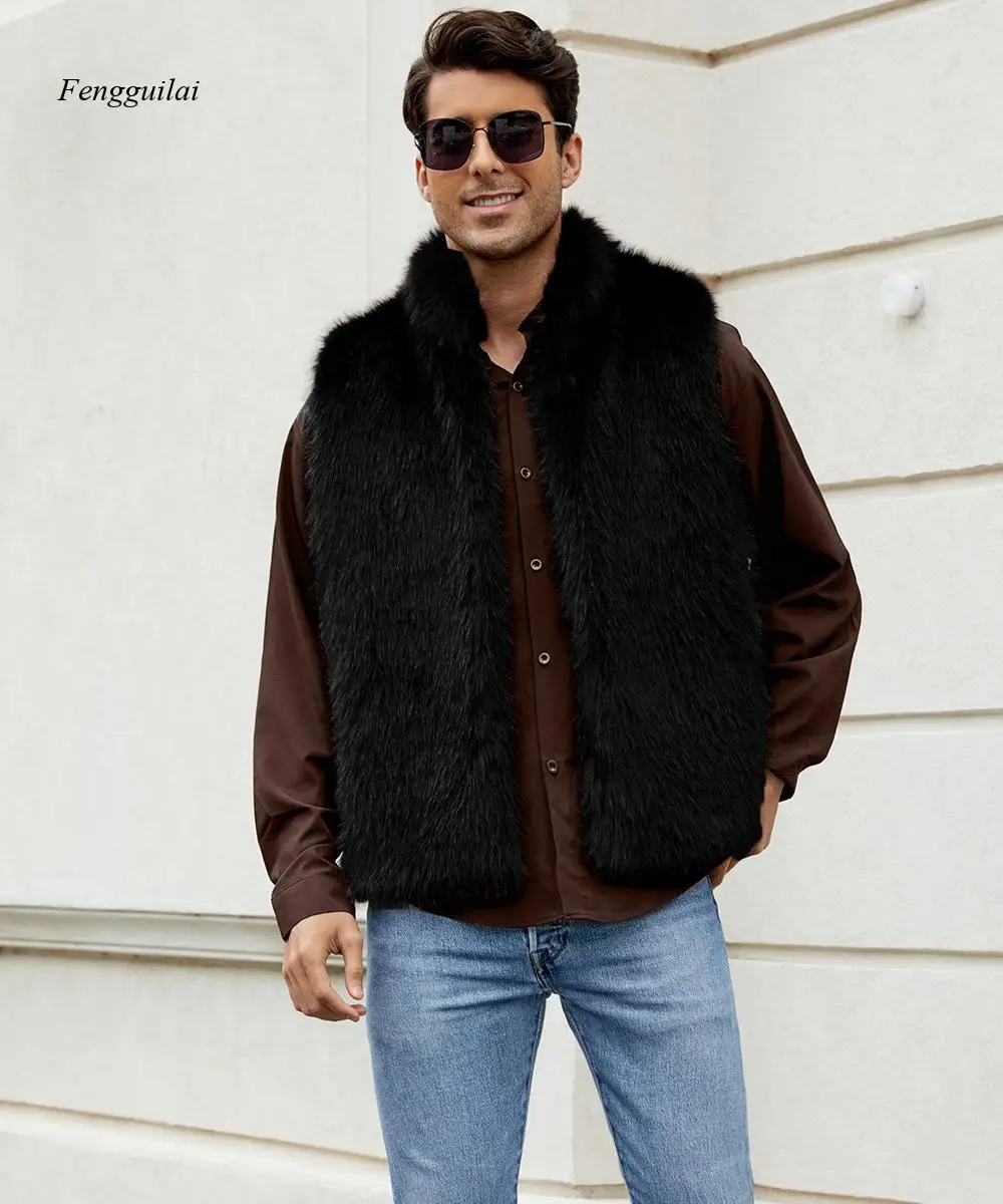 Мужская куртка с воротником-стойкой из искусственного меха (европейский и американский стиль), жилет из искусственного меха лисы
Мужская куртка с воротником-стойкой из искусственного меха (европейский и американский стиль), жилет из искусственного меха лисы