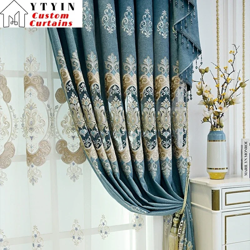 European Curtains and Blackout Living Room Villa Balcony Study Bedroom Embroidered Window Tulle Custom Size Door Screen Shutter
European Curtains and Blackout Living Room Villa Balcony Study Bedroom Embroidered Window Tulle Custom Size Door Screen Shutter