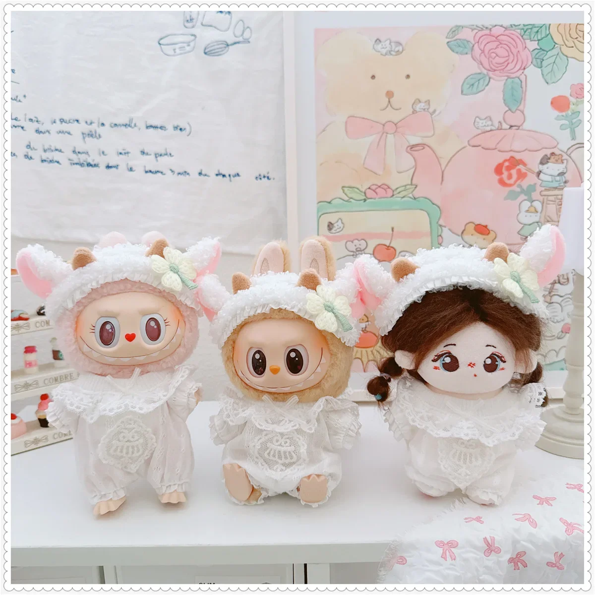 10-17 см милая мультяшная одежда Labubu Kawaii, белая овечка, изысканный комплект для девочек, плюшевая кукла с изображением идола, аксессуары, игрушки, подарки
10-17 см милая мультяшная одежда Labubu Kawaii, белая овечка, изысканный комплект для девочек, плюшевая кукла с изображением идола, аксессуары, игрушки, подарки